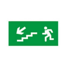 Купить Знак  Направление к эвакуационному выходу по лестнице налево вниз 200*100мм                         