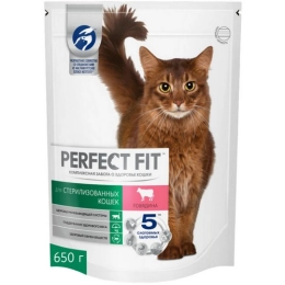 Купить Корм сухой PERFECT FIT для стерилизованных котов и кошек с говядиной 650г                           