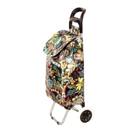 Купить Сумка тележка хозяйственная цвет цветные листья XY-091                                              