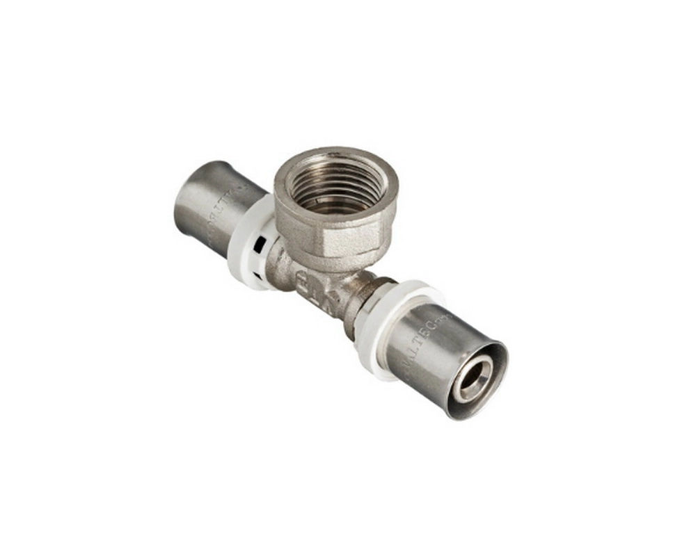 Купить Тройник пресс с переходом на внутреннюю резьбу 20 x 1/2 '' x 20 мм Valtec                            