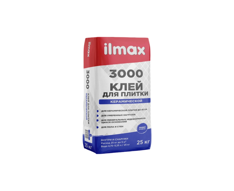 Купить Клей для плитки Ilmax 3000 25кг                                                                     
