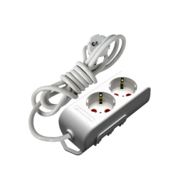 Купить Колодка розеточная 2x2P+E со шторками белая                                                         