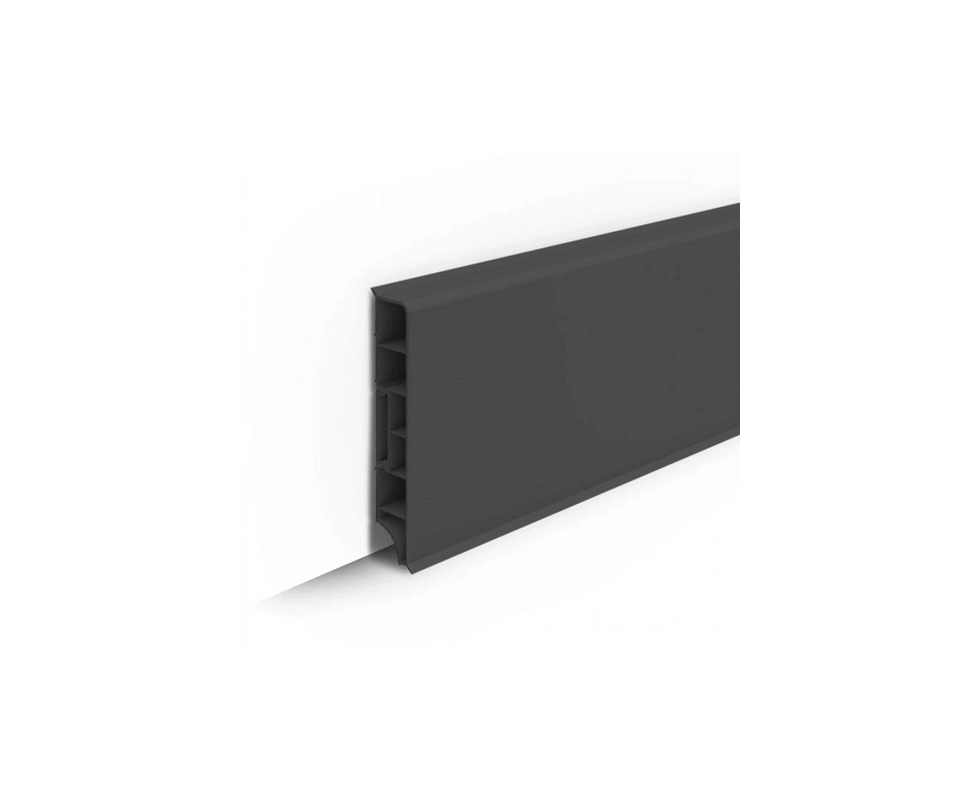 Купить Плинтус напольный прямоугольный Дюра 093 графит 80мм 2,2м                                           