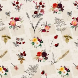 Купить Клеёнка столовая ПВХ на нетканной основе 6607А ''АМАРАНТ'' 1,37м                                      