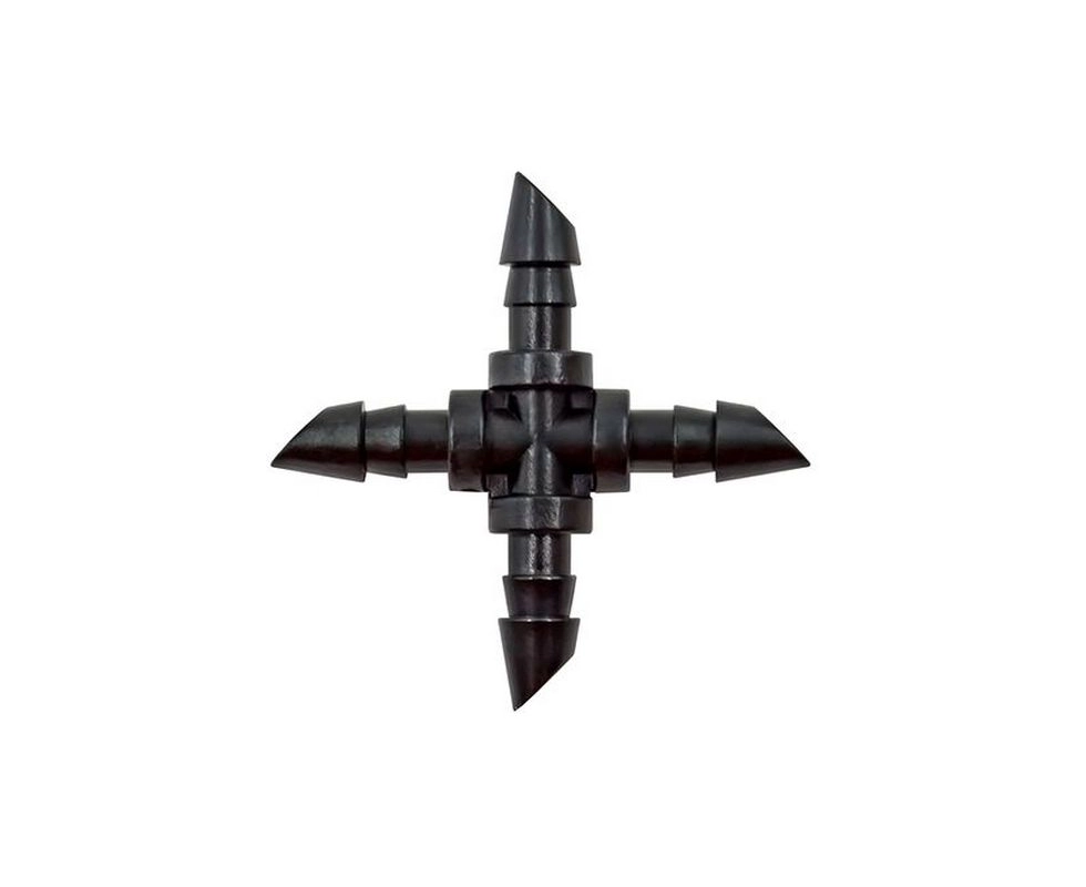 Купить Соединитель крестовой для трубки 4мм пластмассовый CC0314 ГРИН-95                                   