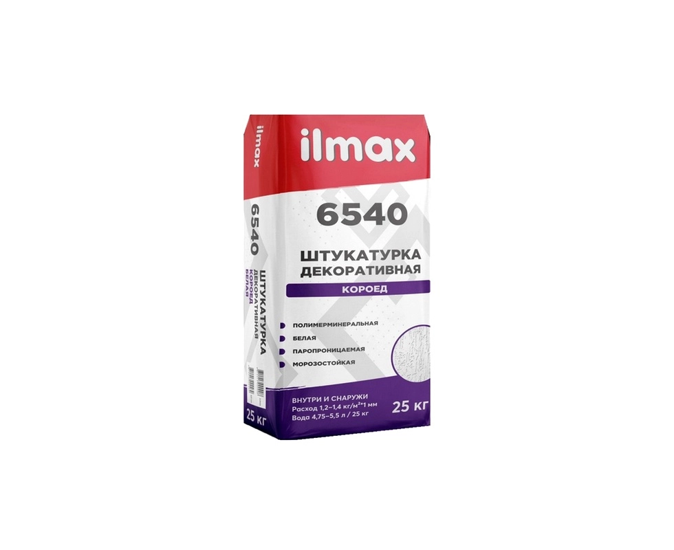 Купить Штукатурка декоративная Ilmax 6540 короед
 2мм белая 25кг                                          