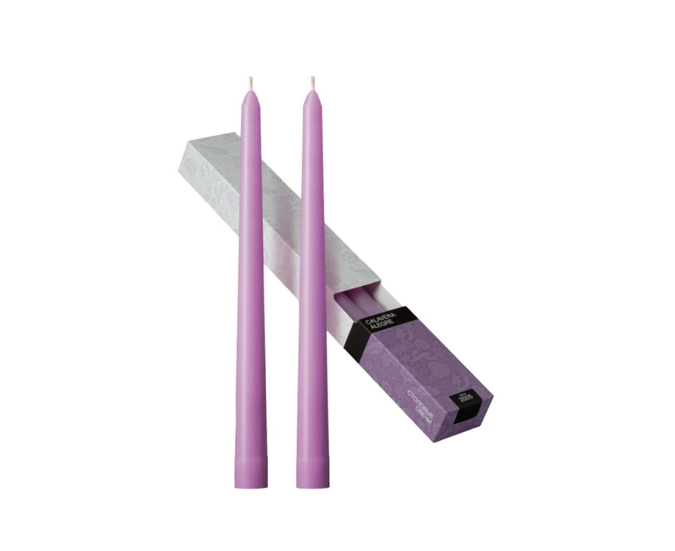 Купить Набор свечей столовых CALAVERA ALEGRE 255мм 2шт лиловый                                             