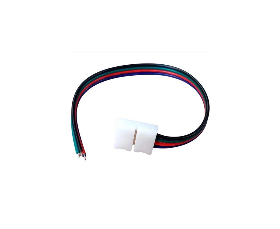 Купить Коннектор односторонний (1клипса с проводами) для RGB светод ленты, 12V/24V 3A арт. 23004           