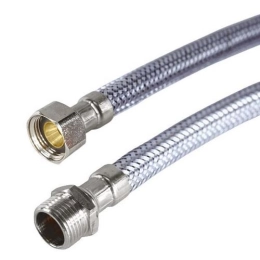 Купить Подводка водопроводная гайка-штуцер 80 см Mateu BLACK&GREY в нейлоновой оплетке                     