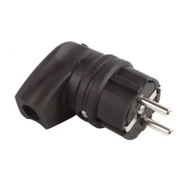 Купить Вилка 2Р+Е угловая IP44 черный Tena 010-083-300027                                                  