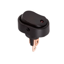 Купить Выключатель клавишный черный ОВАЛ с красной LED подсветкой 12V 20A (3c)ON-OFF (RWB-523, ASW-20D-2)  