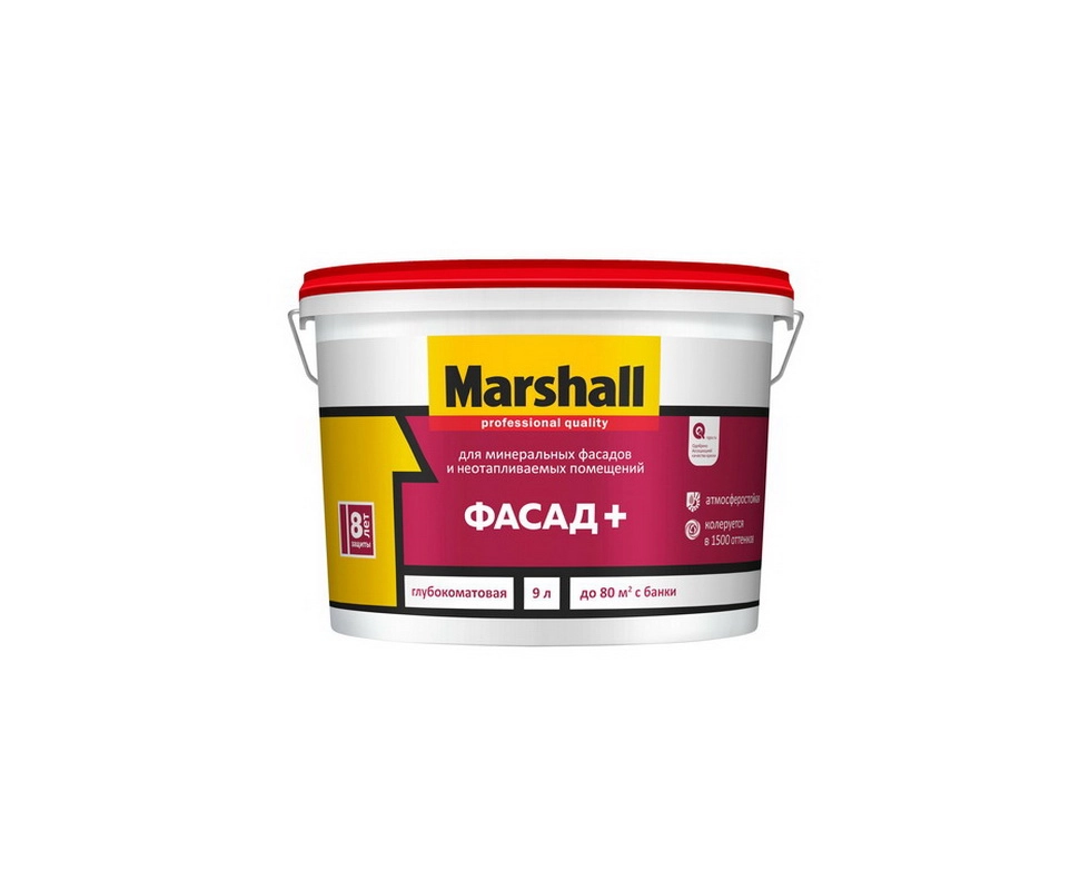 Купить Краска фасадная Marshall Фасад+9л база для насыщенный тонов  ВС                                     