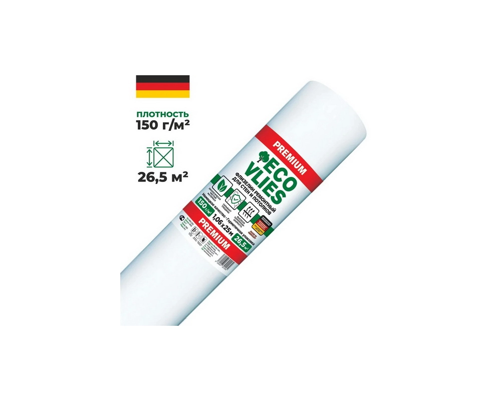 Купить Флизелин  ремонтный для стен и потолков 39150 PREMIUM 150 г/м2 ECOVLES                              