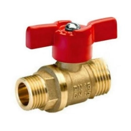 Купить Кран шаровой 1/2 нар-нар резьба ручка-бабочка ЦВЕТЛИТ                                               