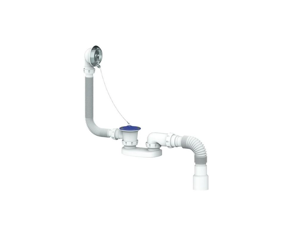 Купить Сифон для ванны и глубокого поддона с переливом и гибким соединением д.40х 40/50 400мм, S12         