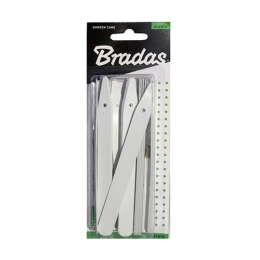 Купить Табличка для рассады узкая пластмассовая белая 15х1,5см упаковка 25шт+карандаш И94                  