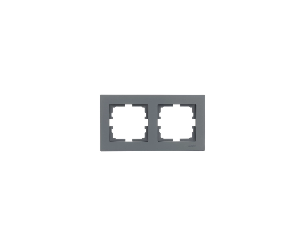 Купить Рамка 2 поста горизонтальная графит Lezard Vesna 742-3400-147                                       