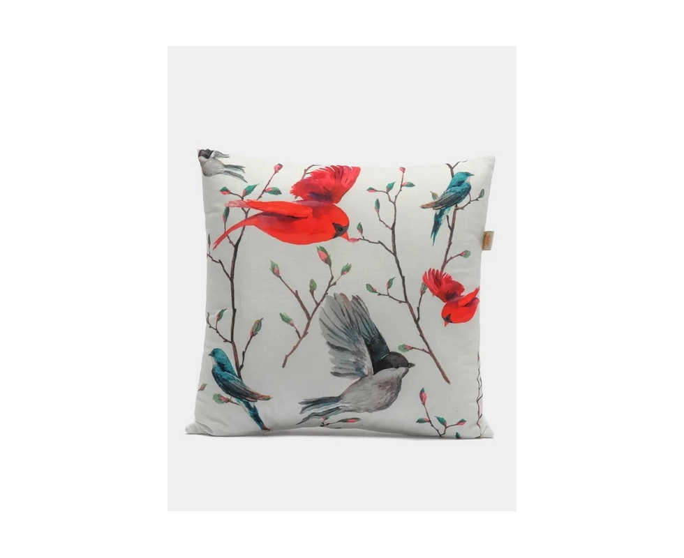 Купить Подушка декоративная MATEX FANTASY КРАСНЫЕ И СЕРЫЕ ПТИЦЫ 33x33                                      