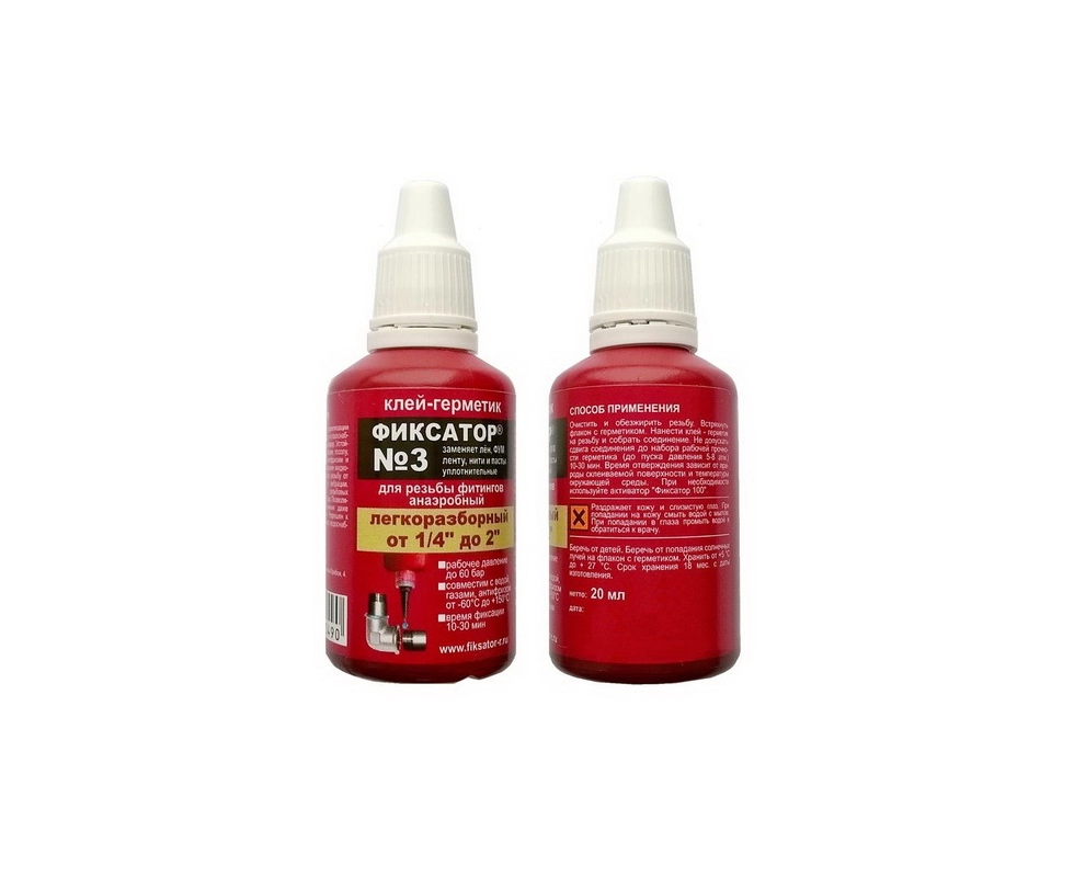 Купить Клей герметик анаэробный для резьбовых соединений Фиксатор 3 F320 20гр                             