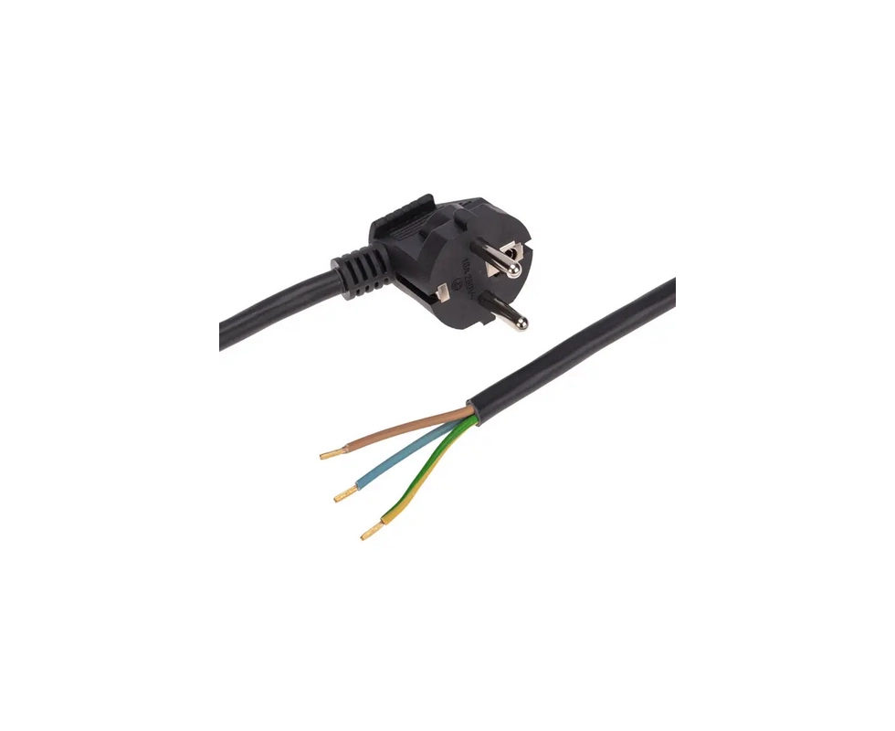 Купить Шнур электрический с вилкой ПВС 3*1,5мм2 2м черный REXANT                                           