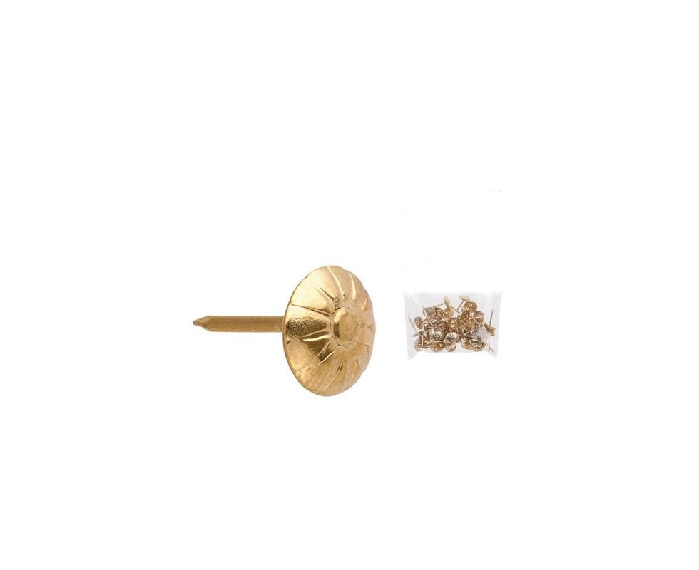 Купить Гвозди декоративные Ромашка 10,5 мм 1.3х16мм латунь упаковка 50шт STARFIX                           