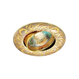 Купить Светильник NT12 148 никель/золото встраиваемый ПВ IP20 GX5.3 50W 12V HENNA                          