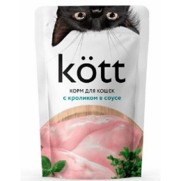 Купить Корм для кошек с Кроликом в соусе ТМ Kott пауч-пакет 75г                                            
