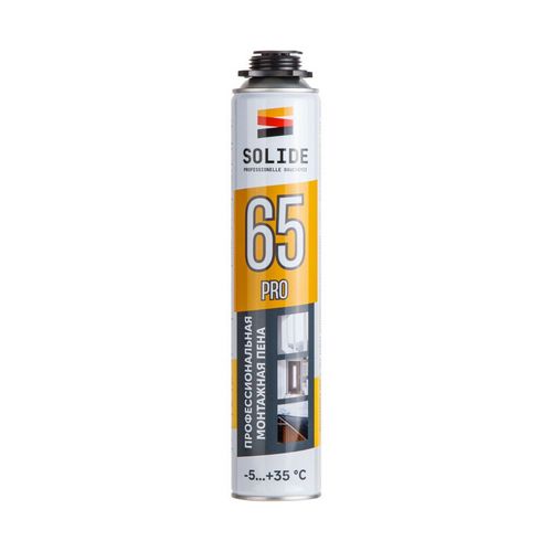 Купить Пена монтажная профессиональная всесезонная SOLIDE Foam Pro Plus 65 750мл