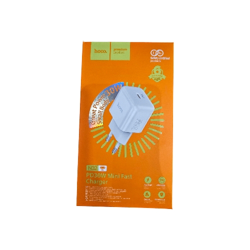 Купить Сетевое З/У HOCO N32, PD30W, 1xUSB-C 3A белый (13/130)                                              