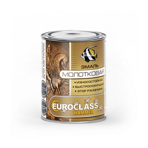 Купить Эмаль декоративная EUROCLASS с молотковым эффектом золотистая 0,8 кг