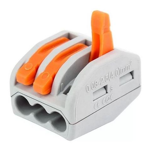 Купить Клемма СМК 222-413 с рычагом 3 отверстия 0,08-2,5 мм2 {5 шт/уп} ETP                                 