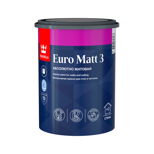 Купить Краска акриловая интерьерная  EURO MATT 3 С 2,7 л Tikkurila