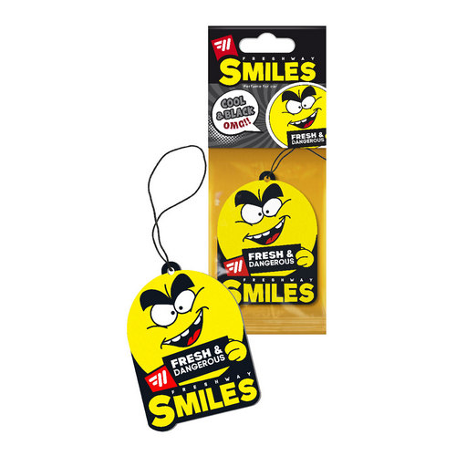 Купить Ароматизатор бумажный SMILES COOL & BLACK  т.м.FRESH WAY                                            