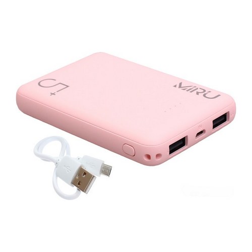Купить Аккумулятор внешний MIRU Li Pol, 5000 mAh розовый с кабелем микро
