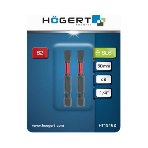 Купить Бита ударная SL 6 50мм упаковка 2шт HOEGERT                                                         