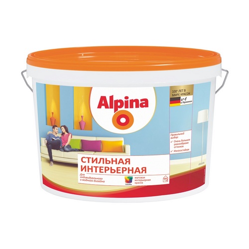 Купить Краска акриловая  ВД-АК Alpina Стильная интерьерная База 1 белая 2,5л                               