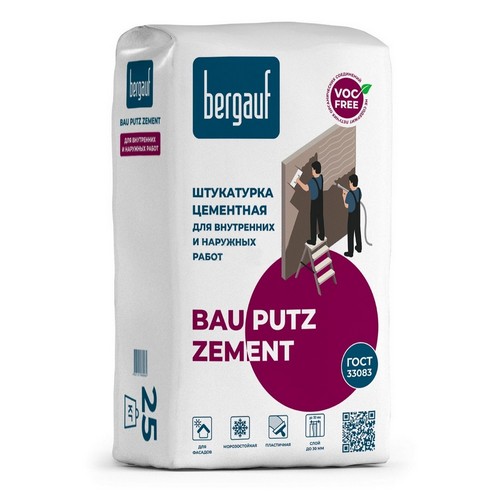 Купить Штукатурка цементная Bergauf Bau Pulz Zement 25кг                                                   