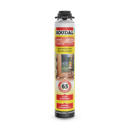 Купить Монтажная пена пистолетная Soudal ОКНА ДВЕРИ 65 820мл                                               