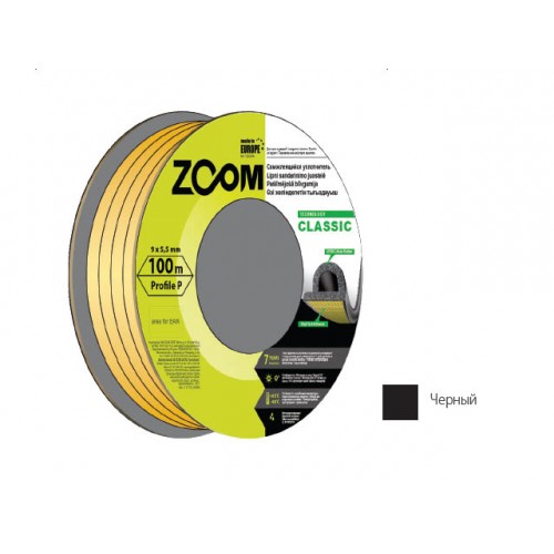 Купить Уплотнитель для дверей профиль Р черный  ZOOM CLASSIC                                               