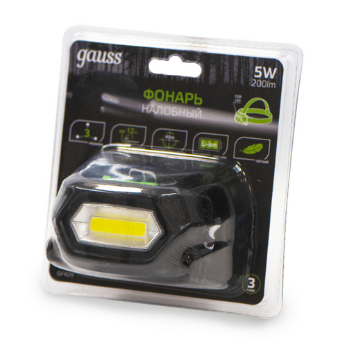 Купить Фонарь налобный модель GFL409 5W 200lm Li-ion 1200mAh LED GAUSS                                     