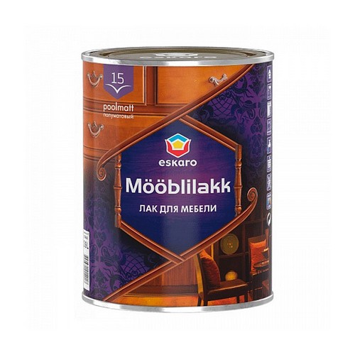 Купить Лак акриловый для мебели полуматовый  Eskaro Moobliakk 15 0,9л                                      