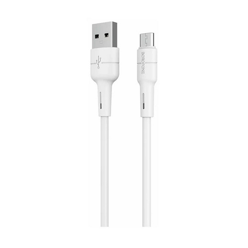 Купить USB-кабель BOROFONE BX30 Silicone AM-microBM 1метр 2.4А силикон белый
