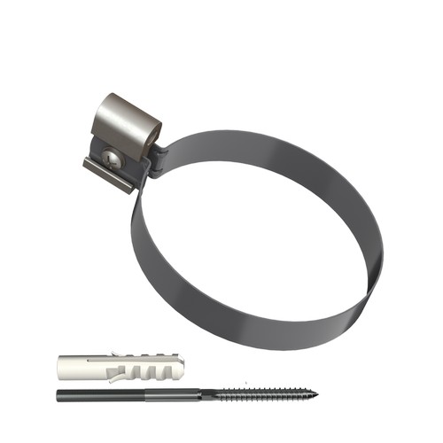 Купить Хомут трубы металлический L 140 серый ОПТИМА                                                        