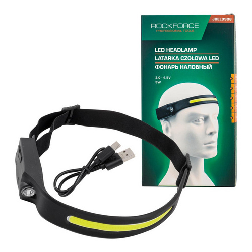 Купить Фонарь налобный ударопрочный JBEL9906 3-4.5V 3W IPX4 Forsage                                        