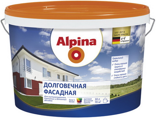 Купить Краска акриловая ВД-АК Alpina Долговечная фасадная База 1 белая 10л/15,6 кг