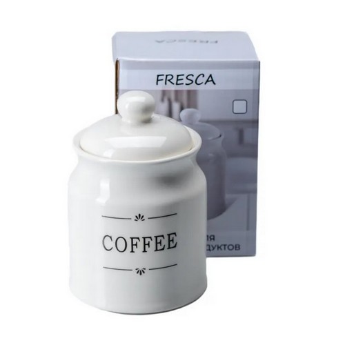Купить Банка для сыпучих продуктов керамическая ''Coffee'' 700 мл/10,5*16 см арт. QC23A410C                  
