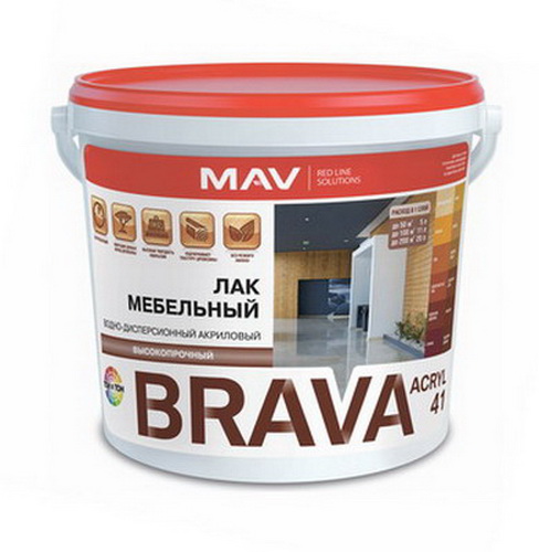 Купить Лак мебельный полуматовый BRAVA ACRYL ВД-АК-2041 3л МАВ