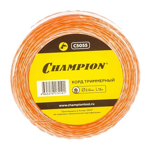 Купить Корд для триммера 2,0 мм*15м витой квадрат Square Twist DUO CHAMPION C5055                          