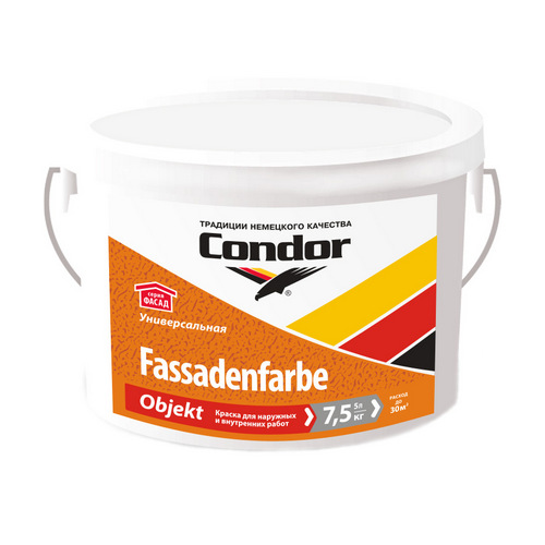 Купить Краска акриловая фасадная Fassadenfarbe Objekt 7,5 кг Condor