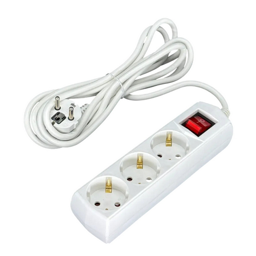 Купить Удлинитель бытовой с выключателем серия Office 3 розетки ПВС 3*1.0мм2 10А 5м TruEnergy              